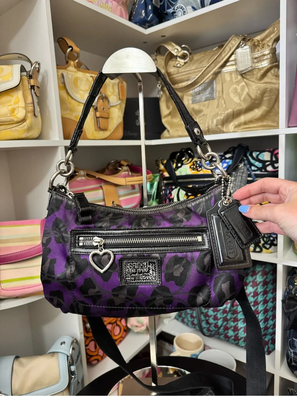 Coach Poppy Daisy Ocelot Hobo Bag